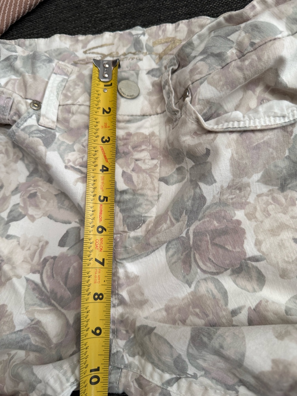 Seven 7 90’s Y2K Floral Print Women's Denim Shorts - White Blush trending mid - Picture 12 of 12